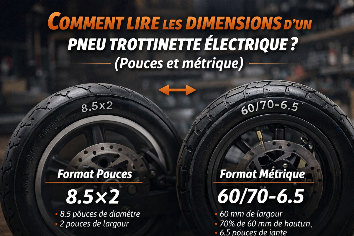 Dimension pneu trottinette