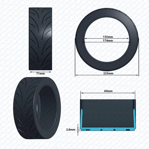 Pneu 9,5x2,5-6,2 CST Miscooter