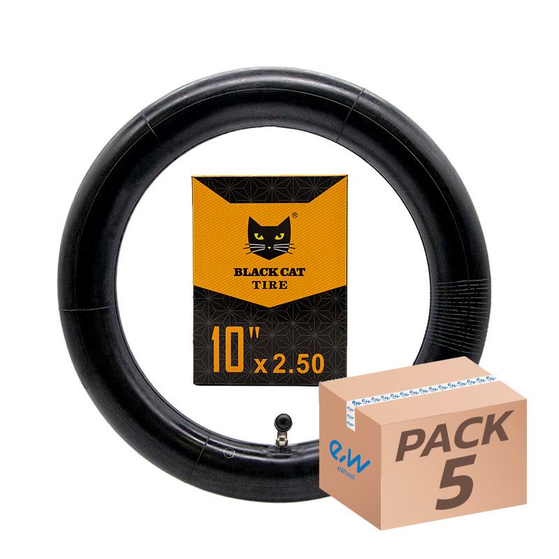 Pack de 5 Chambres à Air 10x2.5 Black Cat – Valve Courbée 90x90° Miscooter chambre à air