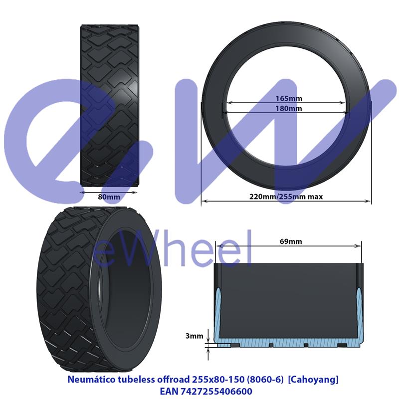Pneu Tubeless 80/60-6 [Chaoyang] Miscooter pneu