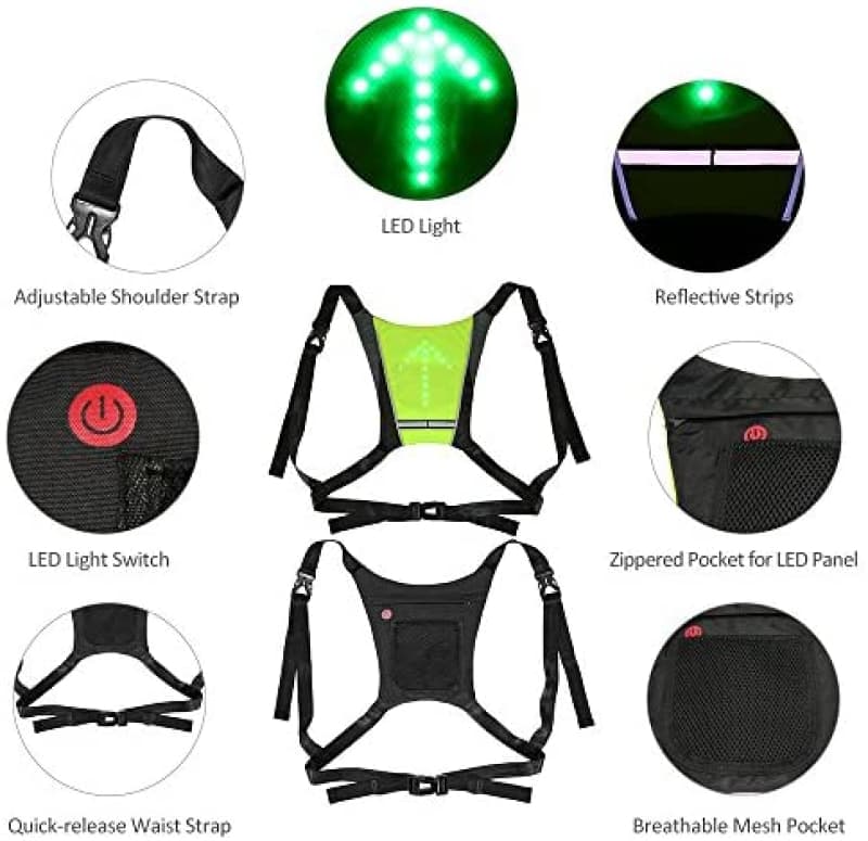 Dossard Gilet LED Clignotants Miscooter Accessoires